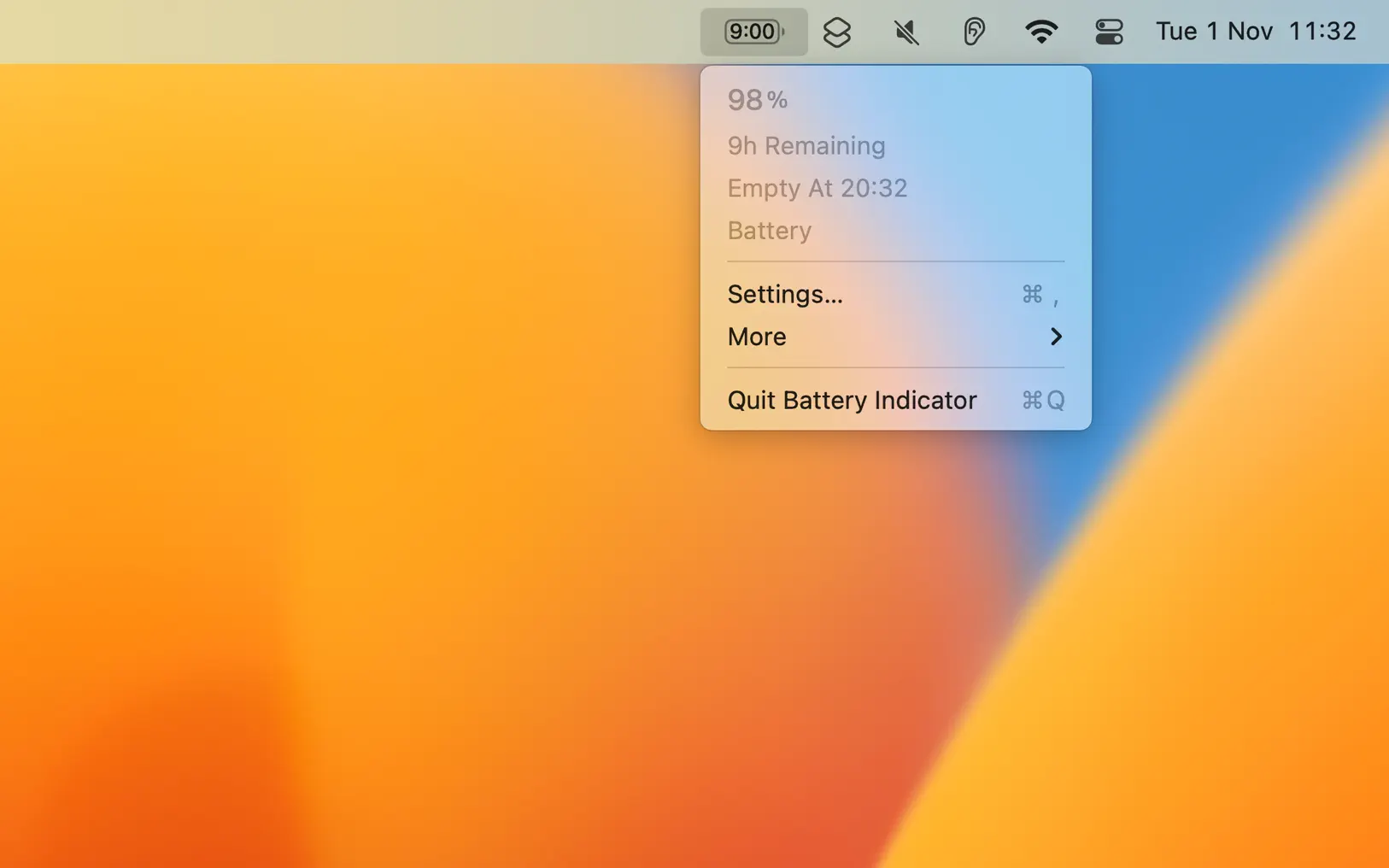 Battery Indicator For Mac v2.18.0 菜单栏显示百分比电量工具