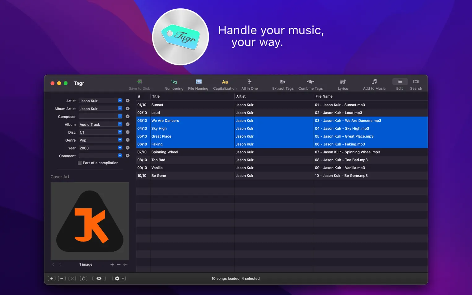 Tagr For Mac v5.8.0 音乐标签编辑工具