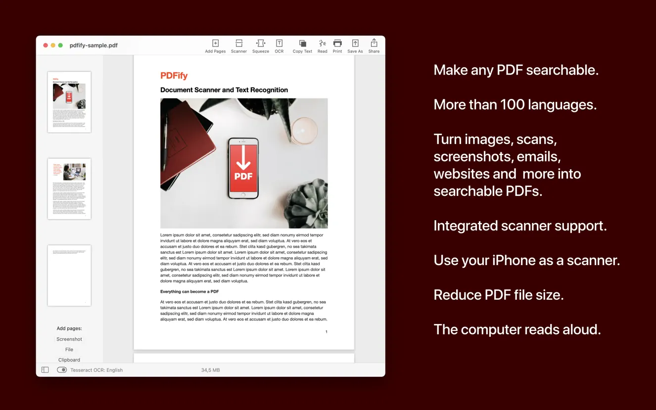 PDFify For Mac v4.0.0 一键转换压缩PDF文件软件