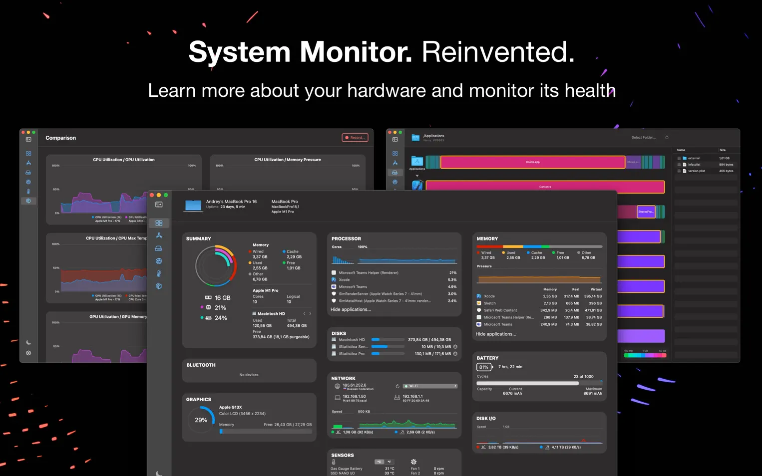 iStatistica Pro For Mac v7.0.1 状态栏系统信息监控软件