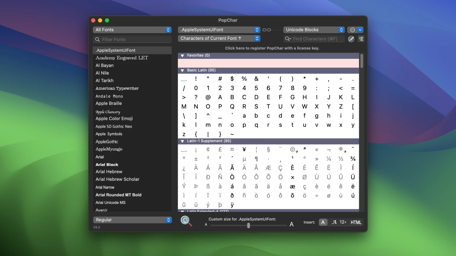 PopChar For Mac v10.3 字符图形工具