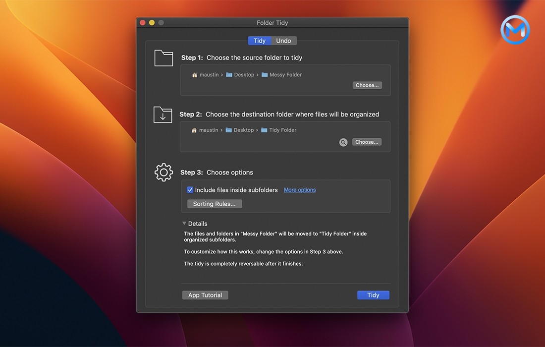 Folder Tidy For Mac v2.9.4文件整理软件