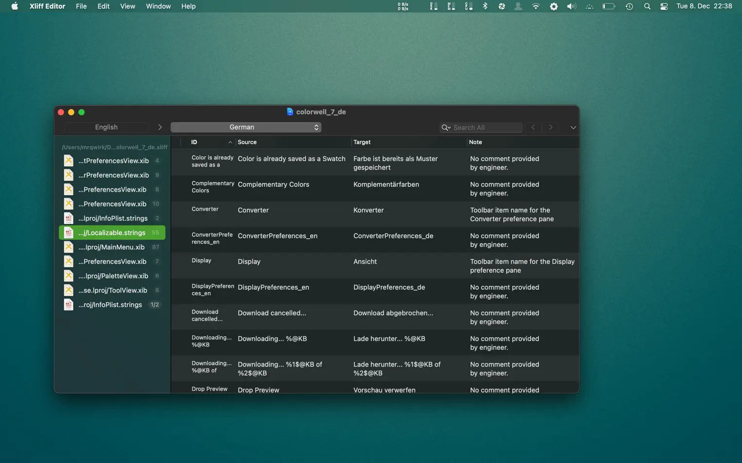 Xliff Editor For Mac v2.16 XLIFF文件编辑器