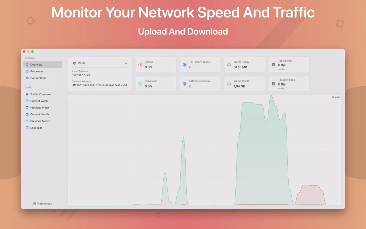 NetWorker Pro For Mac v9.0.2 在菜单栏中方便地显示网络信息