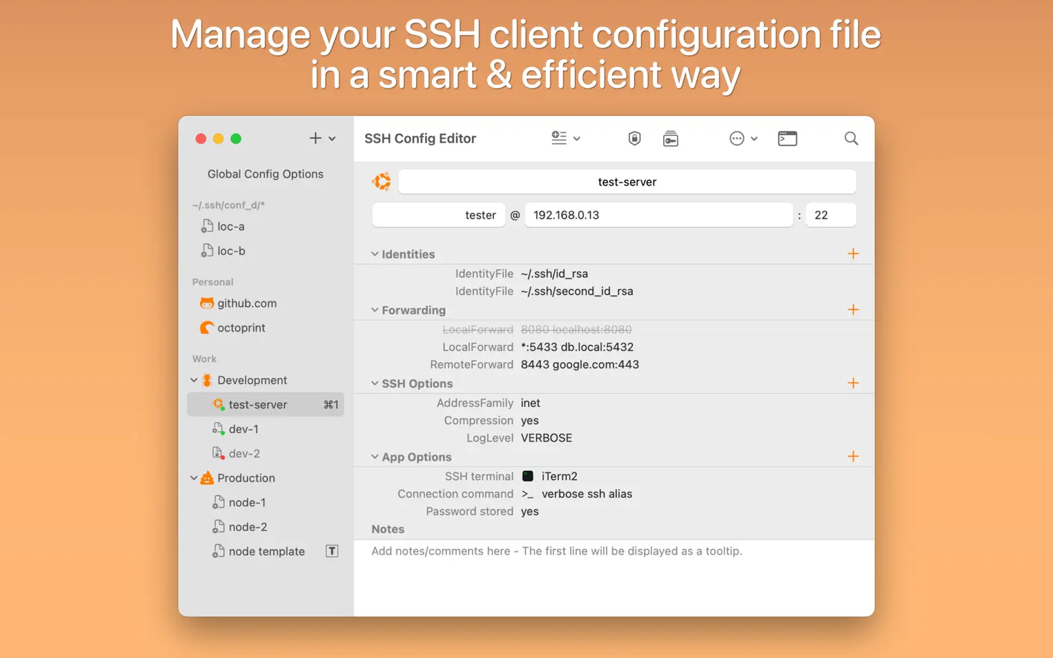 SSH Config Editor For Mac v2.6.7 SSH客户端配置工具