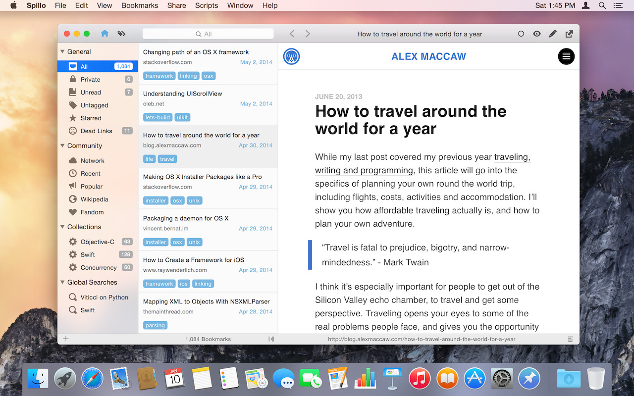 Spillo For Mac v2.0 书签管理工具