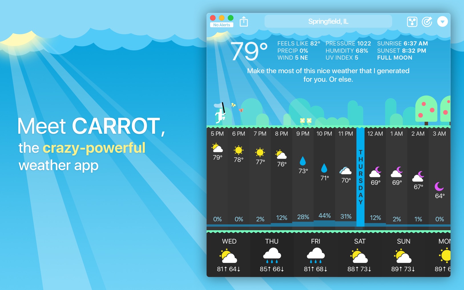 CARROT Weather For Mac v4.15.17 天气预报软件