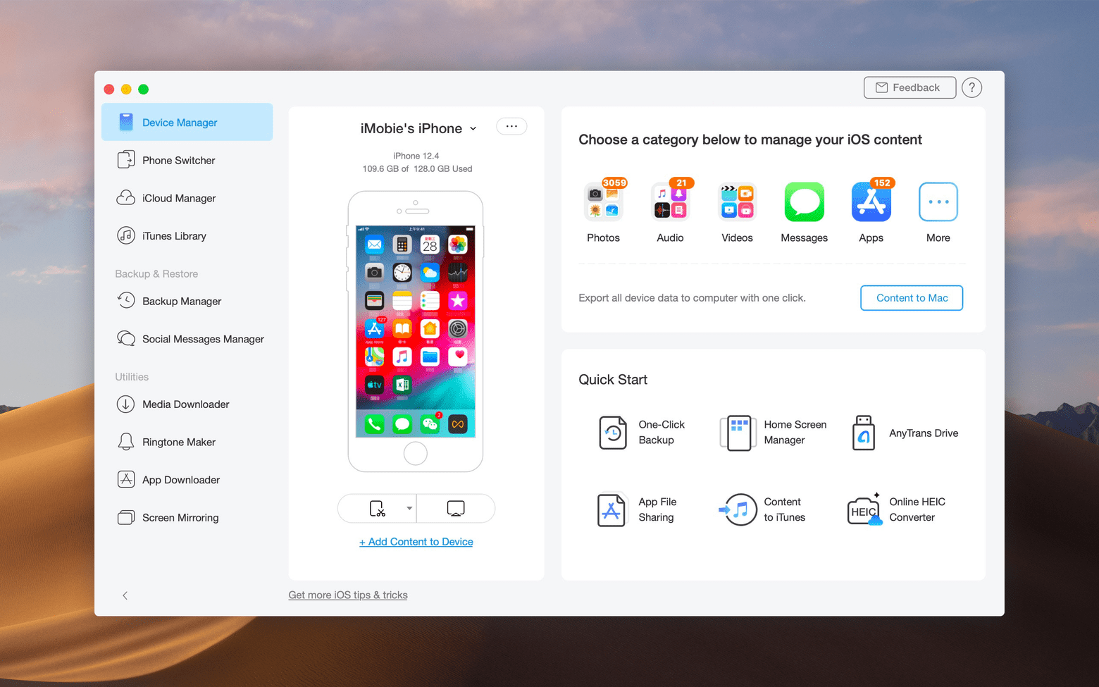 AnyTrans For Mac v8.9.10(20250107) iOS设备备份媒体下载管理软件