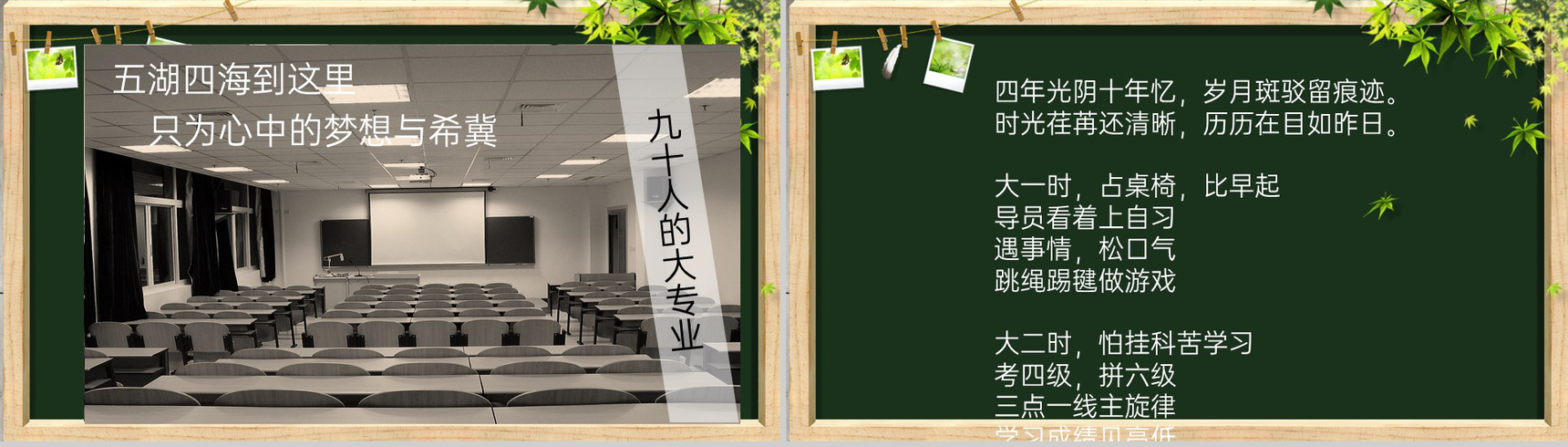 绿色黑板风20XX届毕业班同学聚会纪念相册PPT模板-3