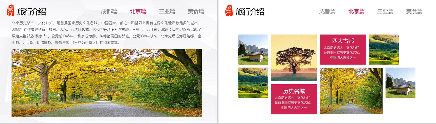 简约简洁旅游摄影旅行日记相册纪念动态PPT模板-5
