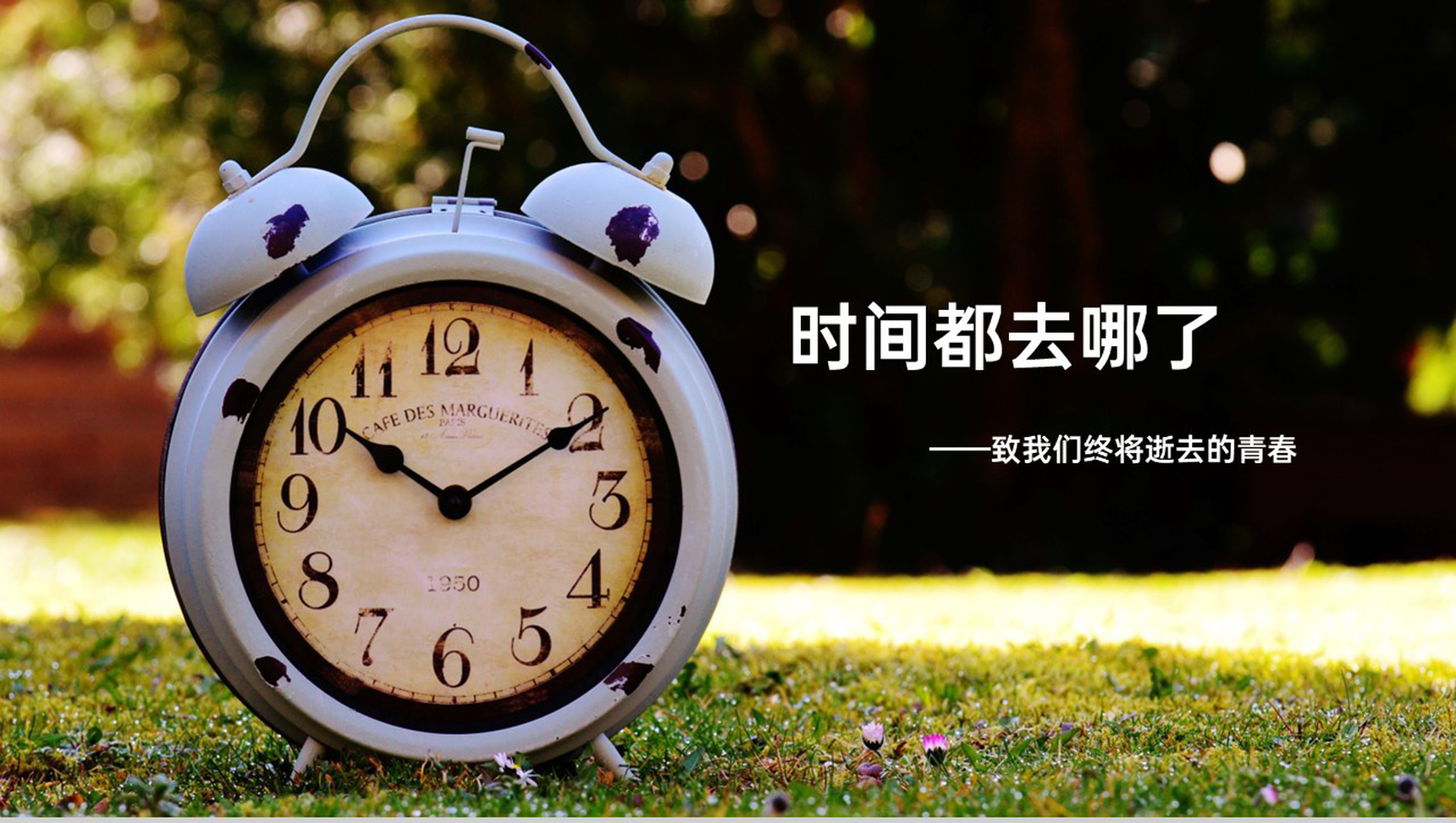 撞色简约风时间都去哪了大学毕业纪念册PPT模板-1