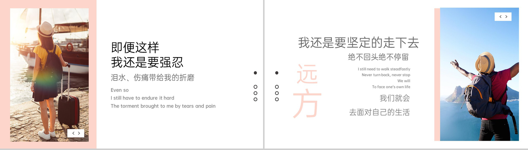 玫红简约风一场说走就走的旅行纪念册PPT模板-3