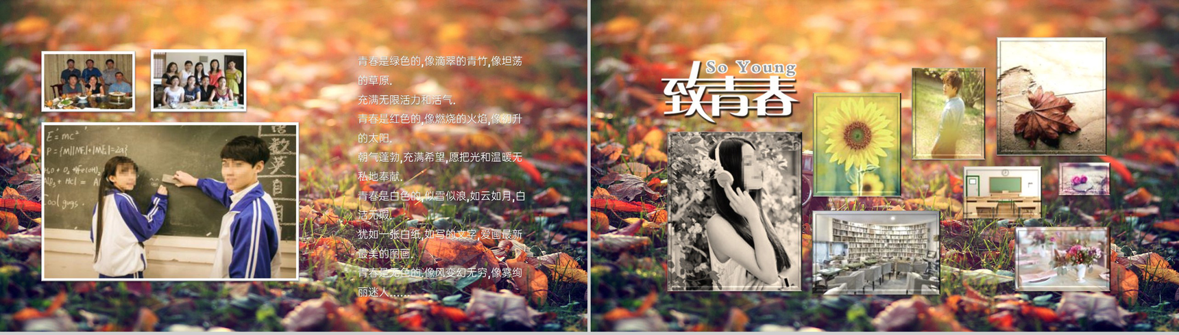 黄色唯美那些年我们一起走过的岁月毕业纪念册PPT模板-2