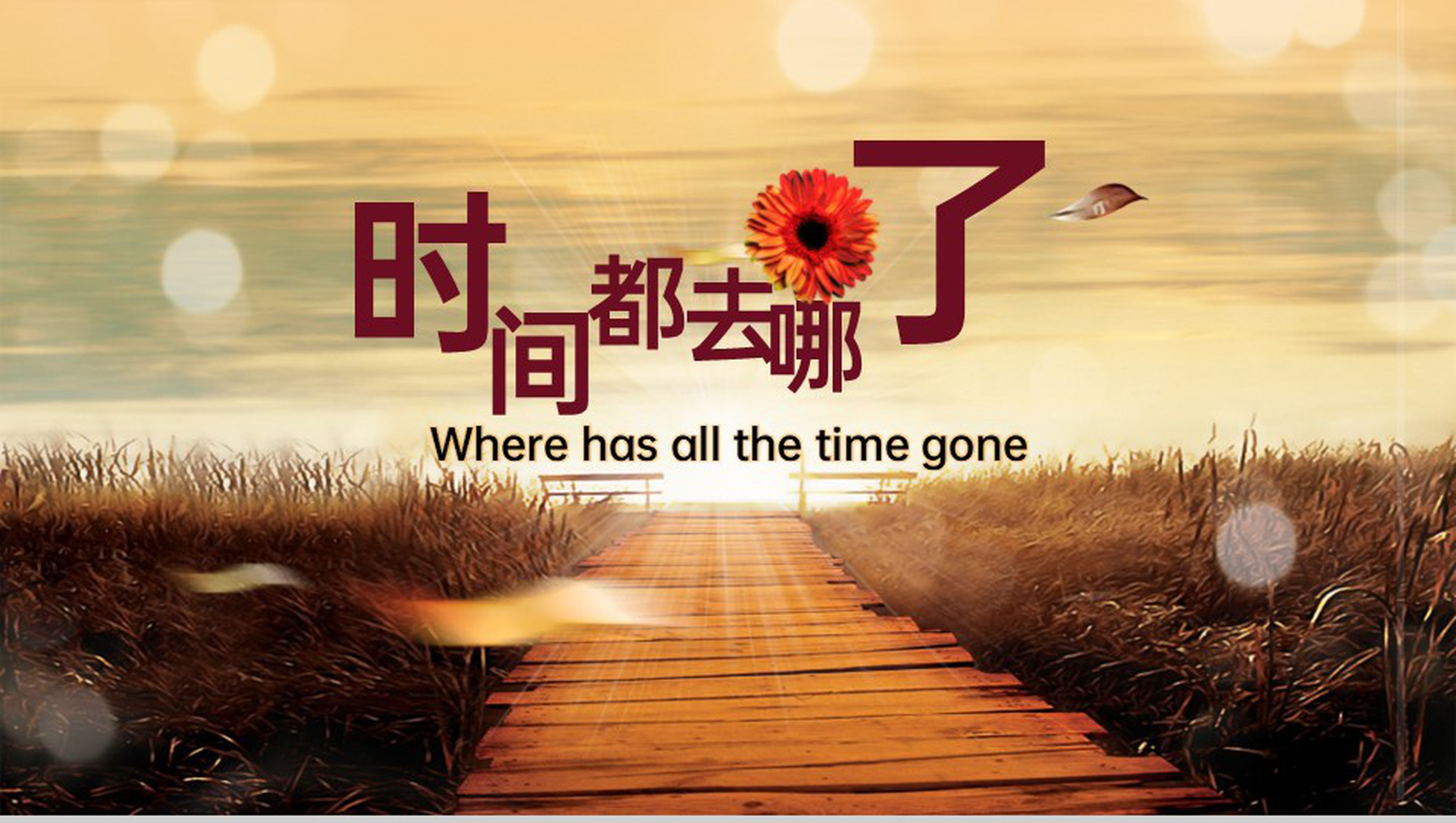 黄色复古风时间都去哪了毕业纪念册校园回忆PPT模版-1