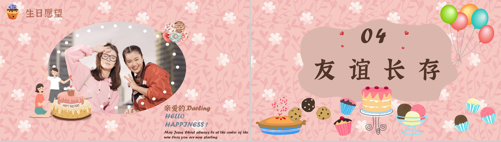 卡通生日快乐公司员工庆生员工生日会成长相册记录PPT模板-8