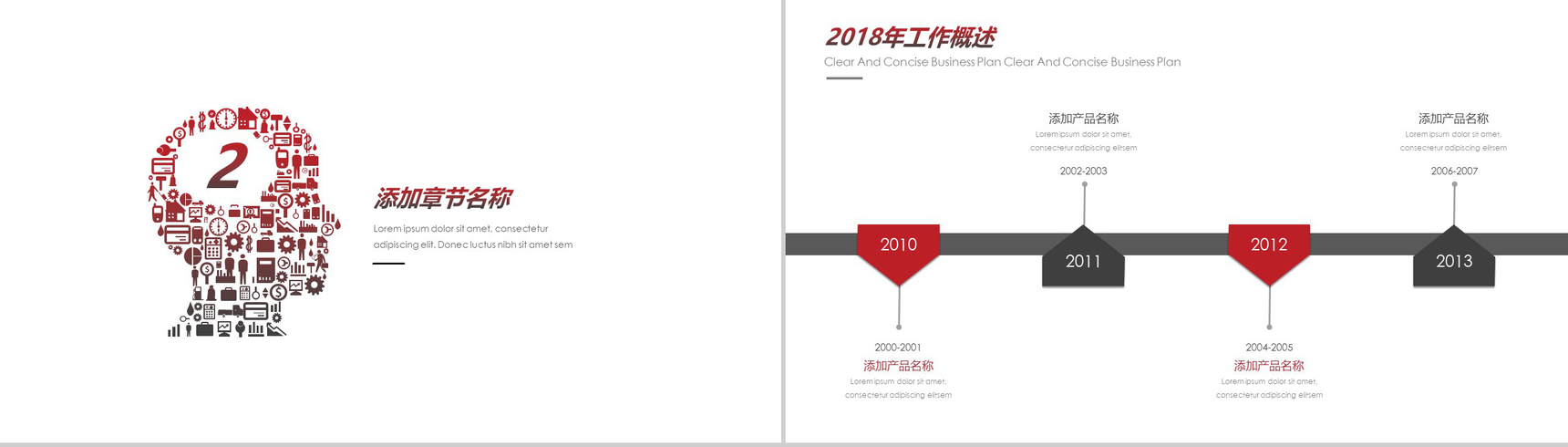 发散思维年终工作汇报思维导图PPT模板-5