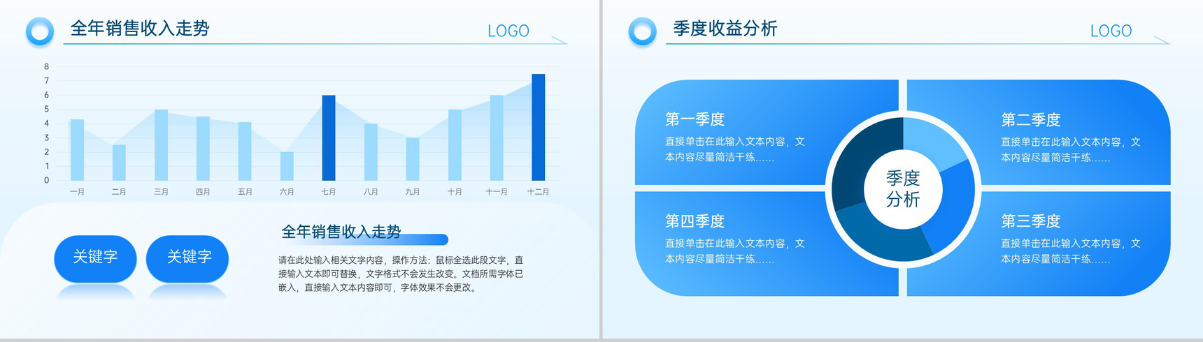 蓝色简约财务部年终总结述职报告PPT模板-4
