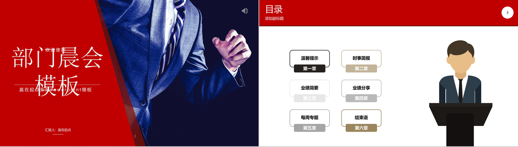 企业部门晨会工作汇报PPT模板-2