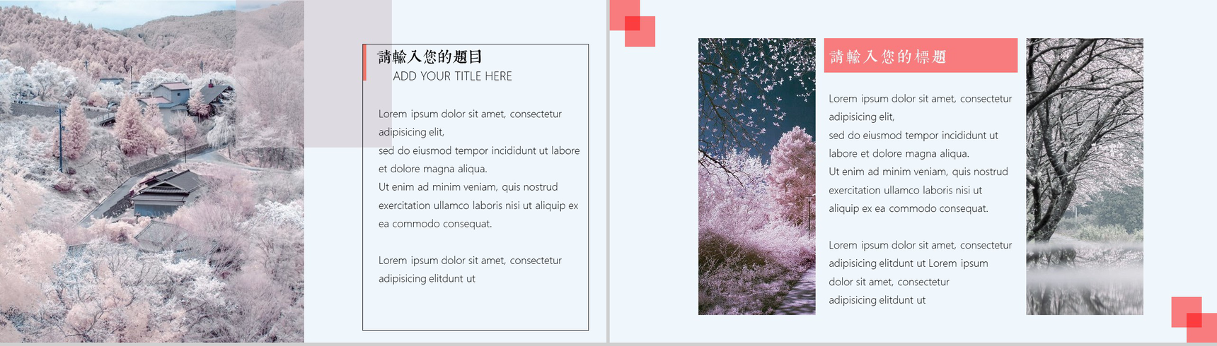 唯美水彩花卉插画风通用动态PPT模板-5