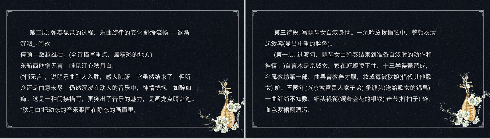黑色唯美琵琶行并序语文教育PPT模板-10