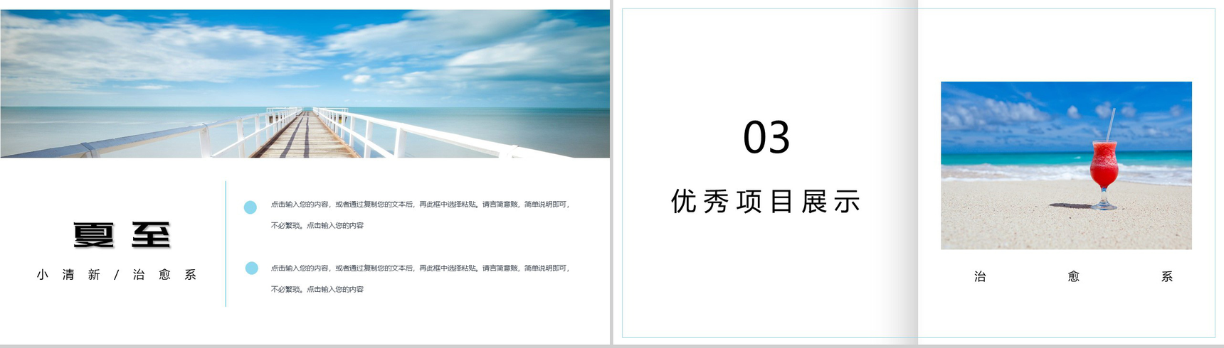 小清新邂逅夏至工作计划总结PPT模板-6