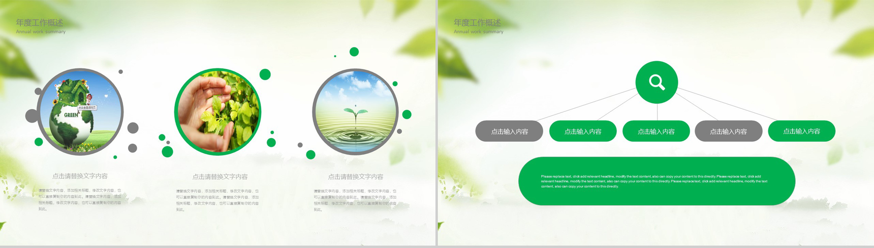 绿色商务环境保护工作总结汇报PPT模板-3