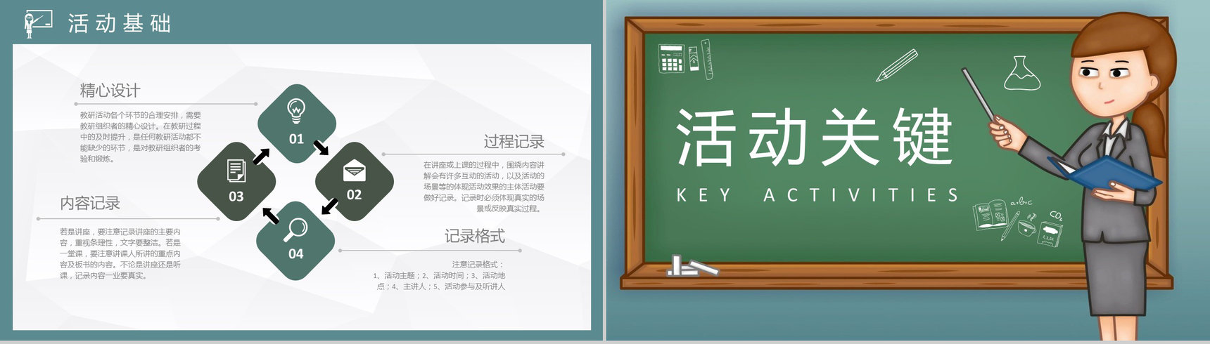 高等学校教师教研活动记录汇报教学目标内容设计PPT模板-4