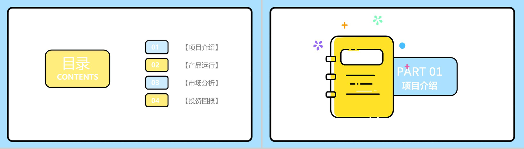 黄色清新动态MBE风格工作汇报PPT模板-2