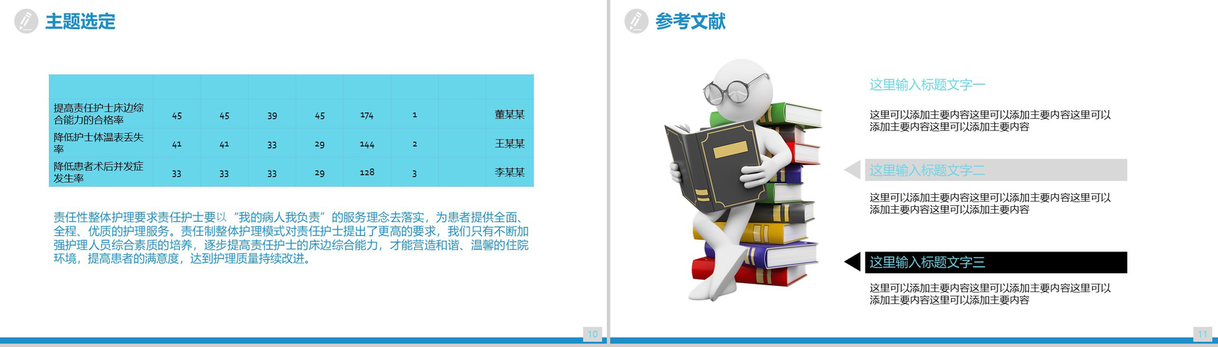 简洁蓝色大气商务医药医疗品管圈工作汇报总结PPT模板-6
