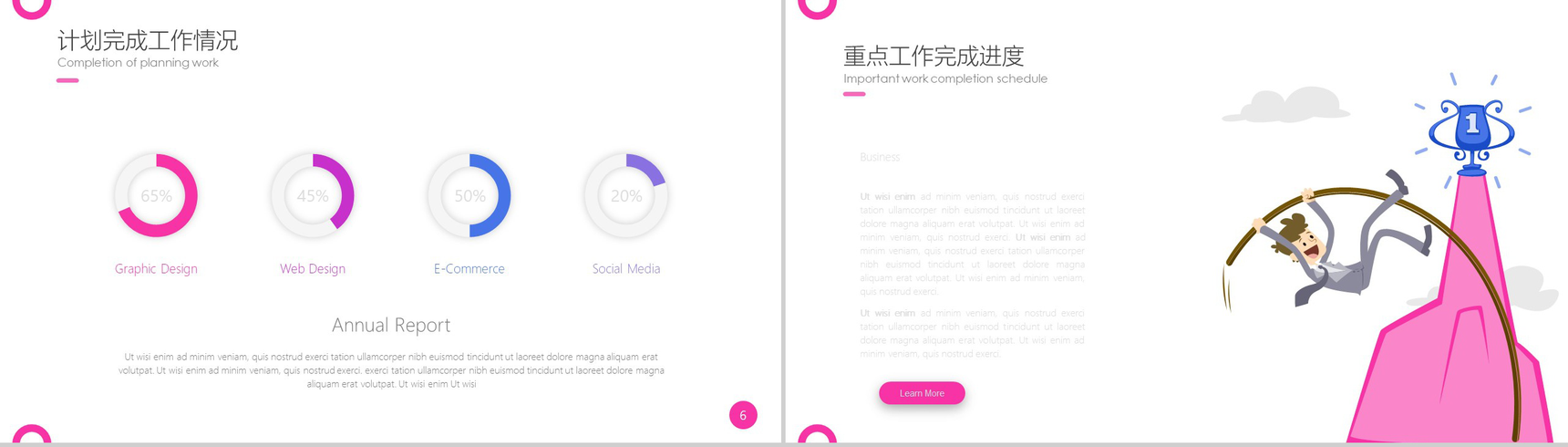创意简约时尚五彩工作总结年度总结PPT模板-4