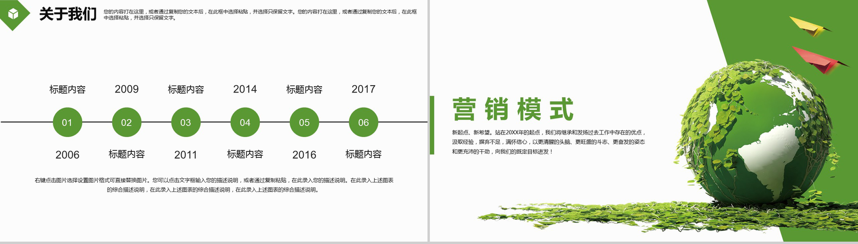 大气绿色节能环保年度工作总结汇报PPT模板-5