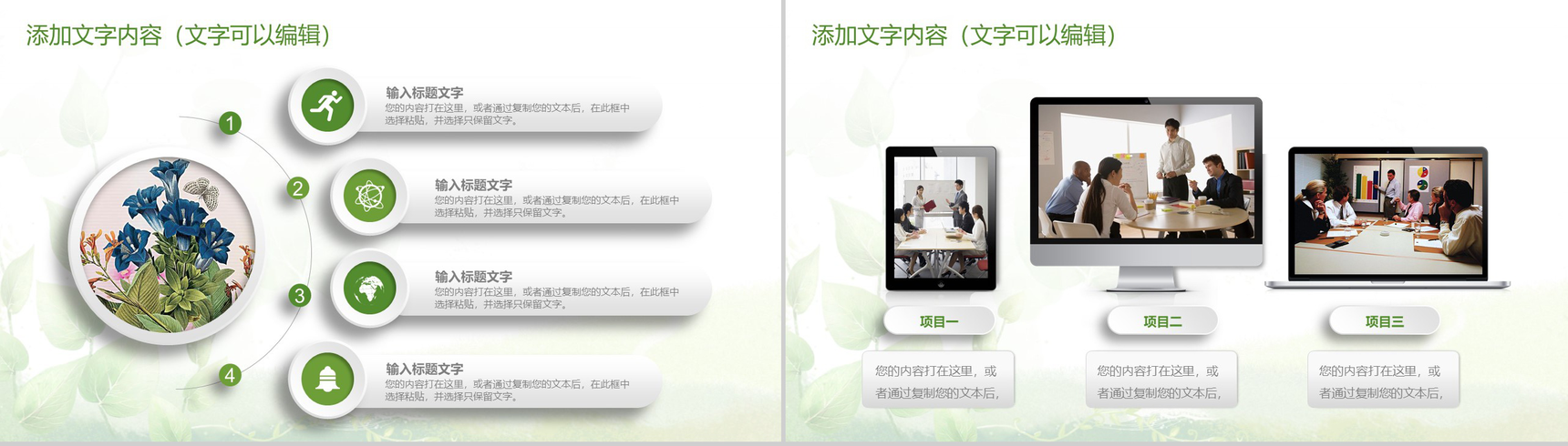 绿色食品简约工作汇报PPT模板-3