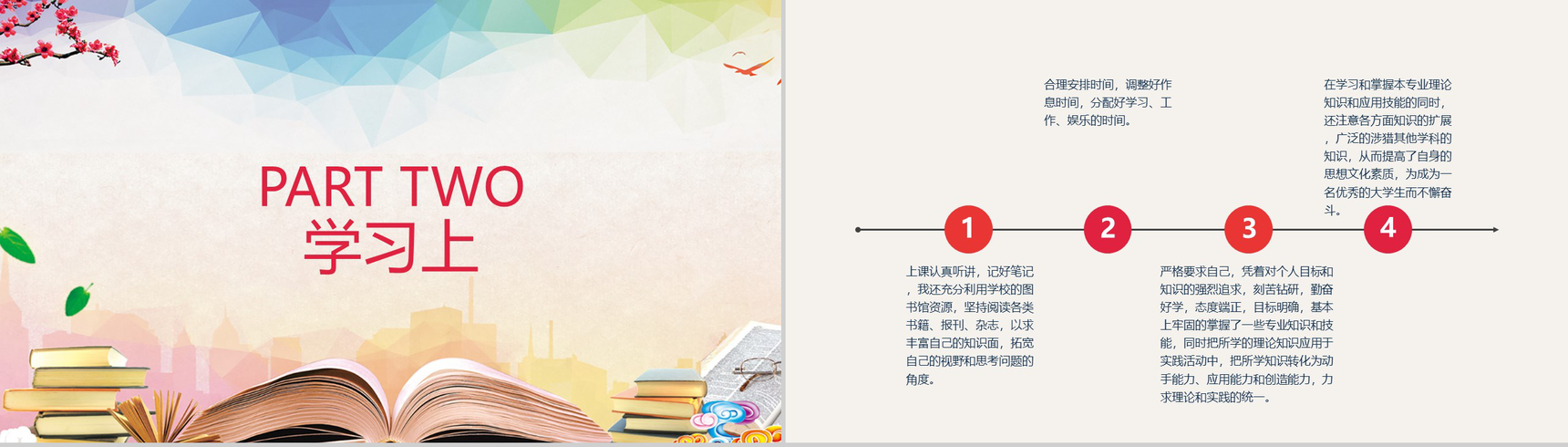 大学生学年个人(自我)总结通用PPT模板-4