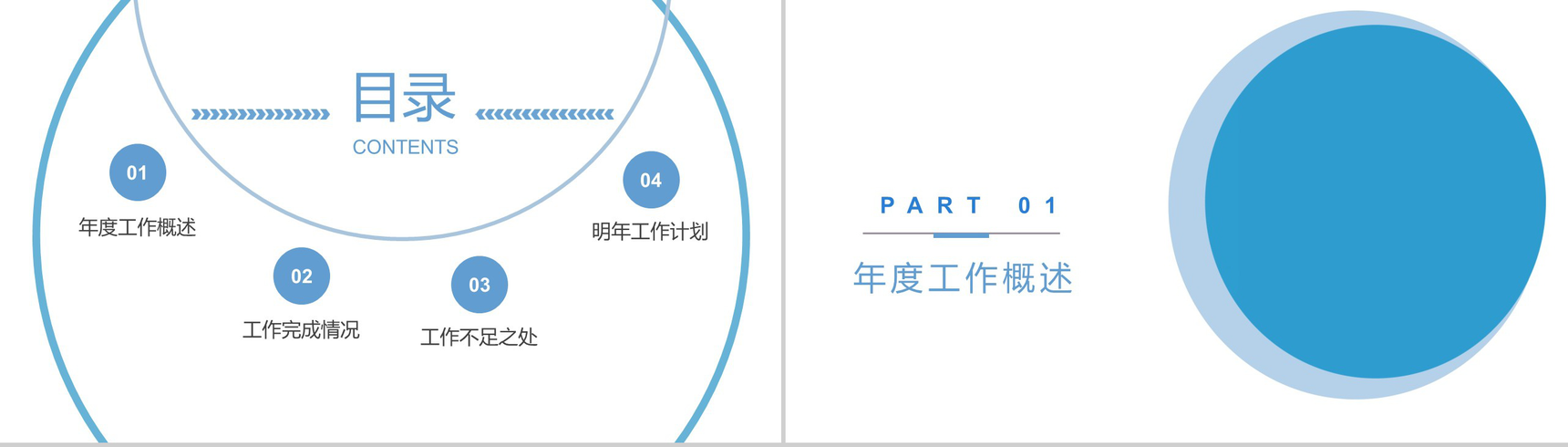 简约蓝色商务风年度个人工作总结报告PPT模板-2