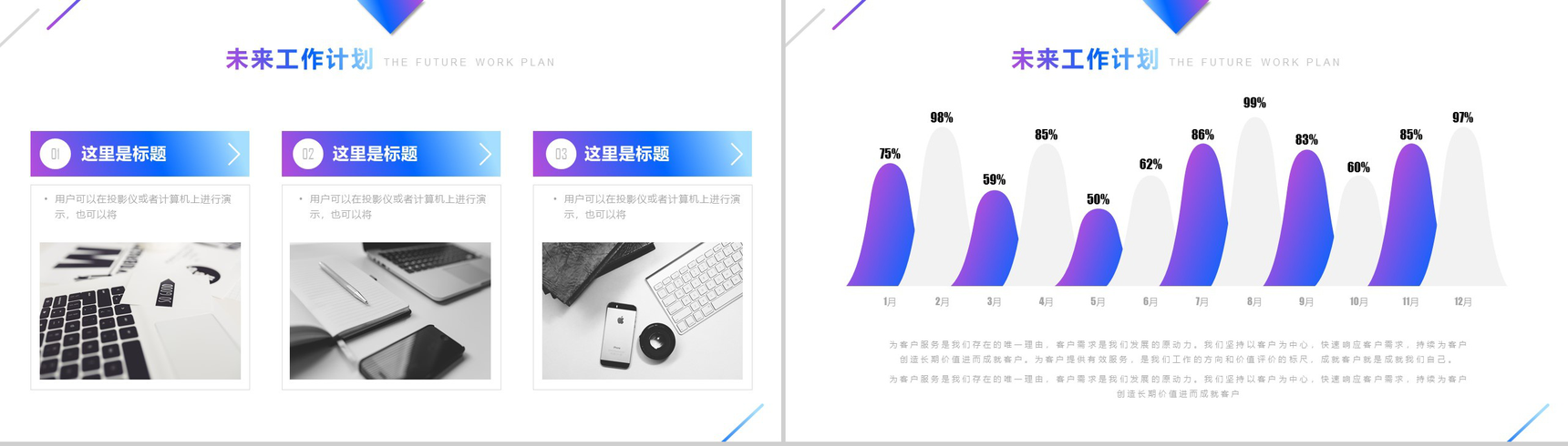 蓝紫iOS商务风格述职报告工作总结PPT模板-13