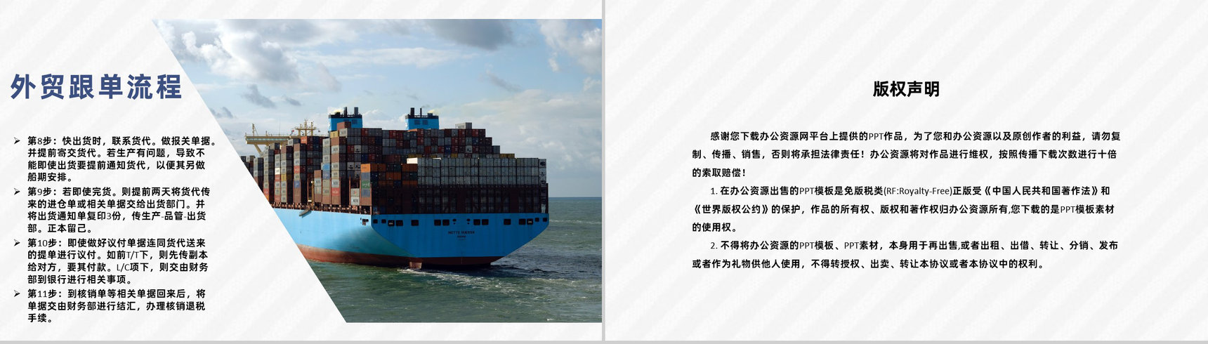 进出口贸易操作流程及物流行业贸易代理流程PPT模板-12
