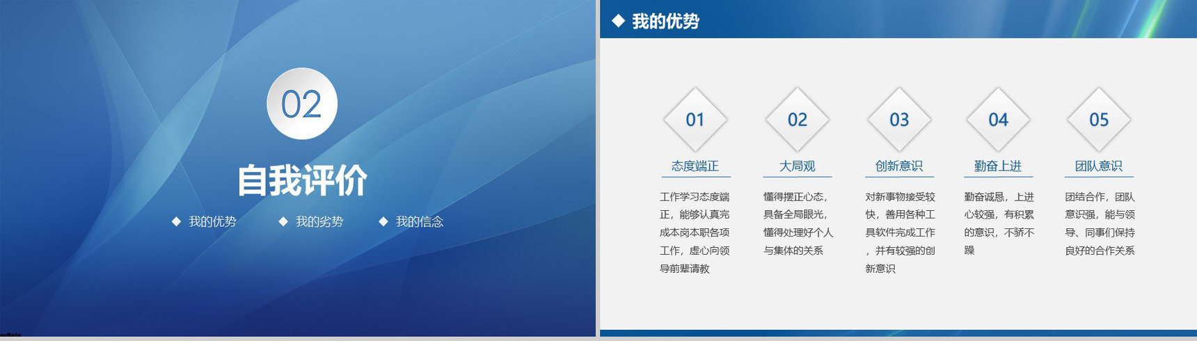 蓝色简约商务职场办公工作项目汇报开场白演讲稿PPT模板-7