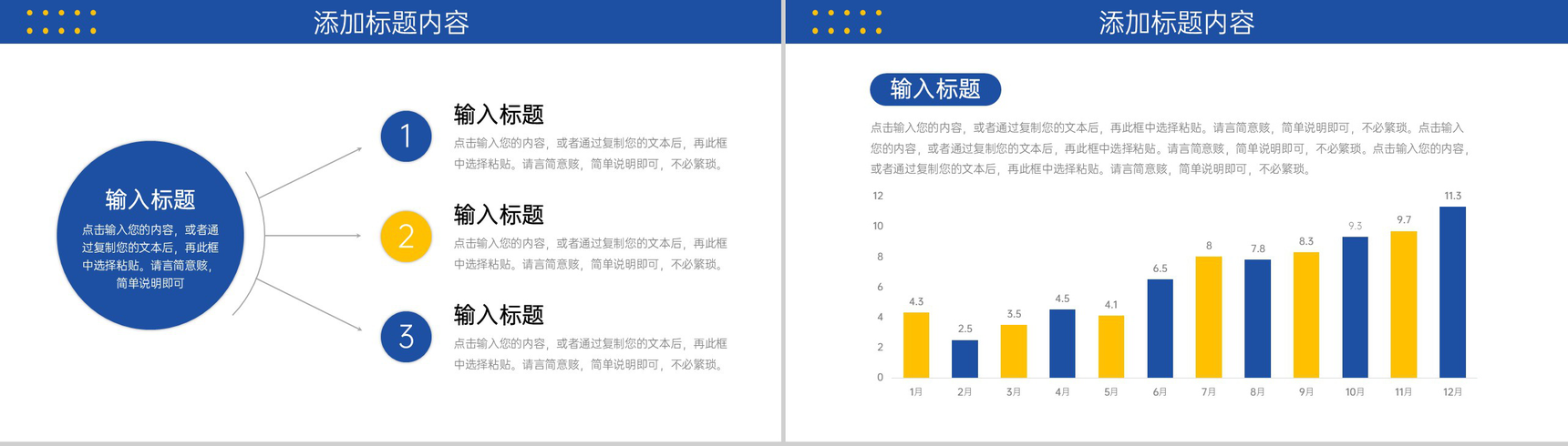 蓝黄撞色网站数据分析产品优化策略总结PPT模板-6