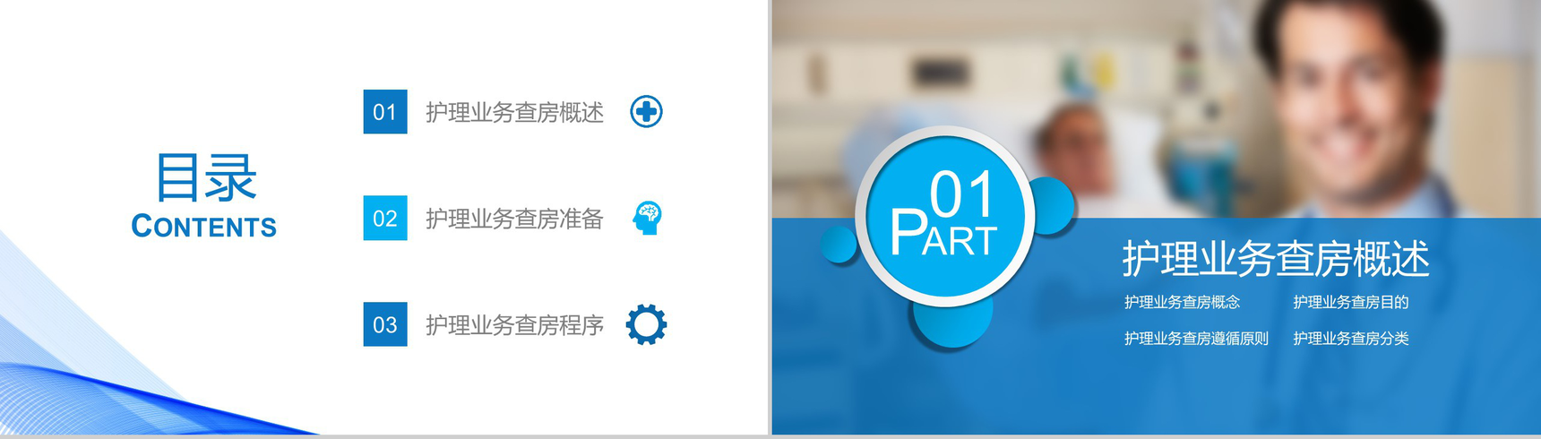 护理业务查房课件PPT模板-2