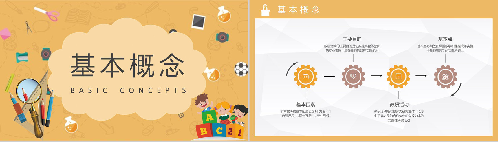 校园教育工作计划教师教学讲课实践总结教研活动记录PPT模板-7