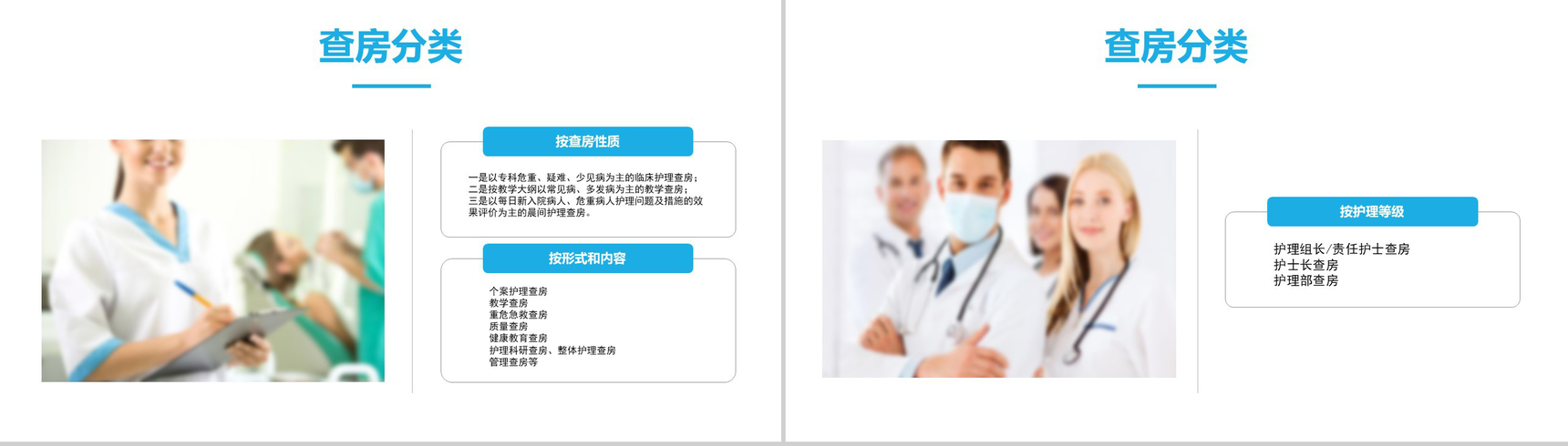 蓝色简约医疗护理查房PPT模板-4