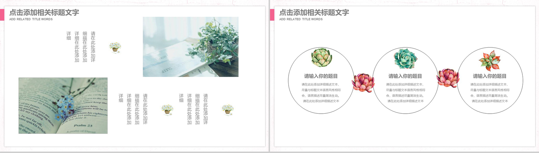遇见多肉小清新文艺通用企业宣传PPT模板-9