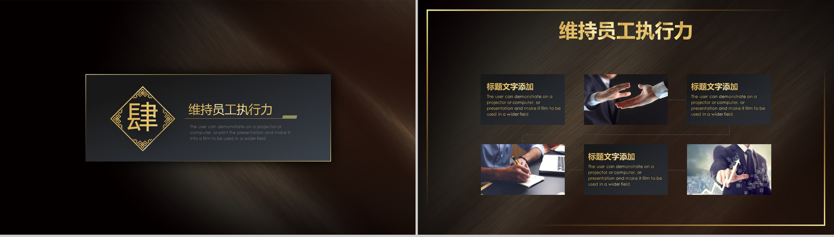 黑金大气企业员工执行力培训工作总结报告PPT模板-11