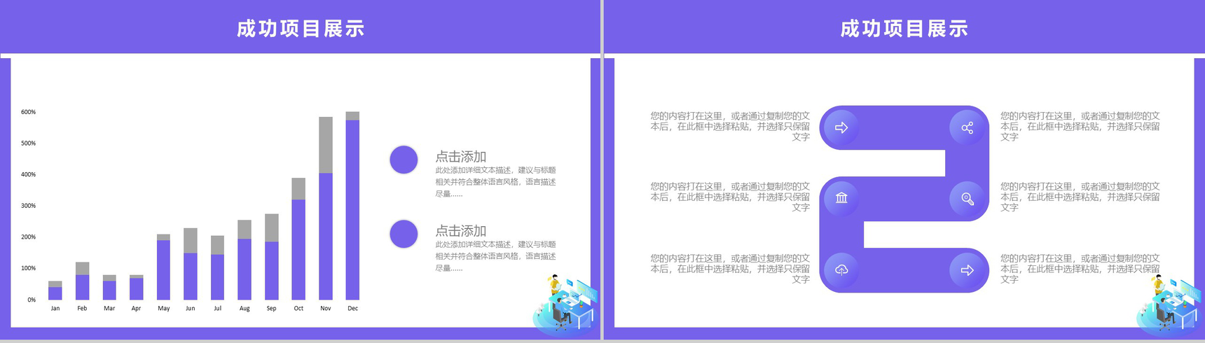 紫色2D设计风格个人年终总结商业汇报PPT模板-9