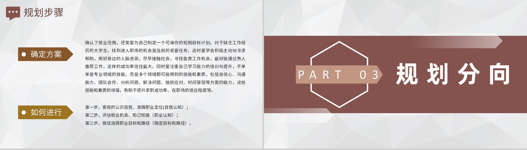 大气商务风格大学生职业生涯规划书职业分析设计范文PPT模板-6