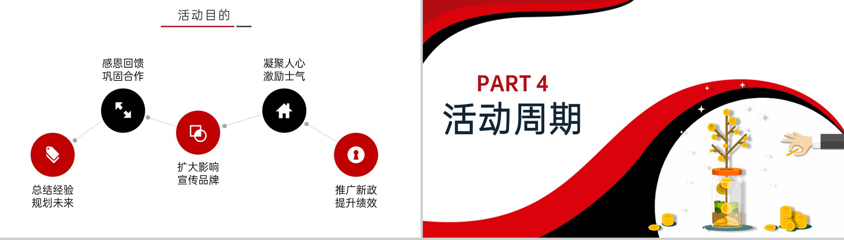 红黑撞色简约风公司10周年庆典活动策划方案PPT模板-5