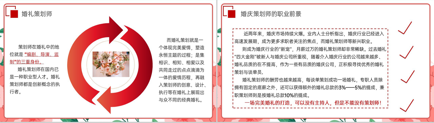 红色小清新婚礼策划师培训之什么是策划师PPT模板-4