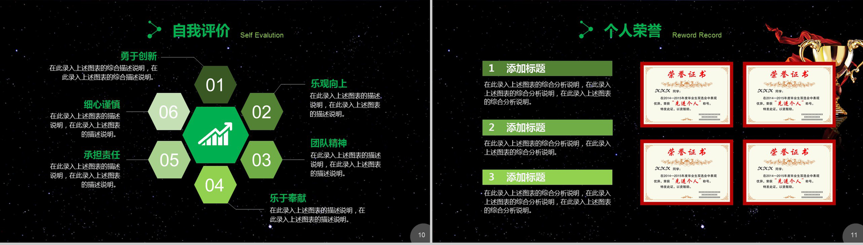 个性创意星空清新岗位求职竞聘应聘PPT模板-6