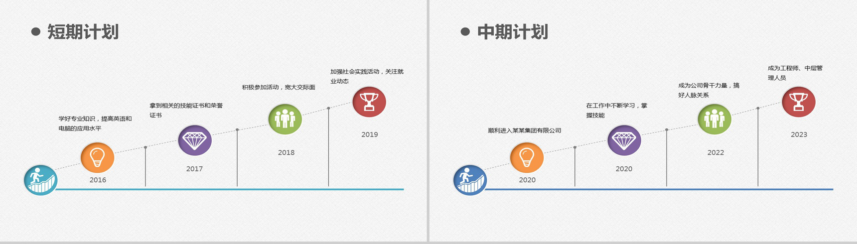 扁平化简洁大学生职业生涯规划个人简历介绍PPT模板-12