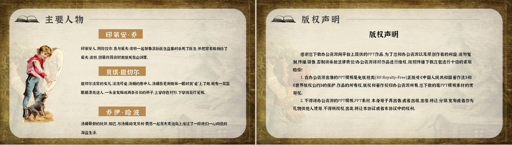 名著片段赏析《汤姆索亚历险记》内容简介教育培训PPT模板-12